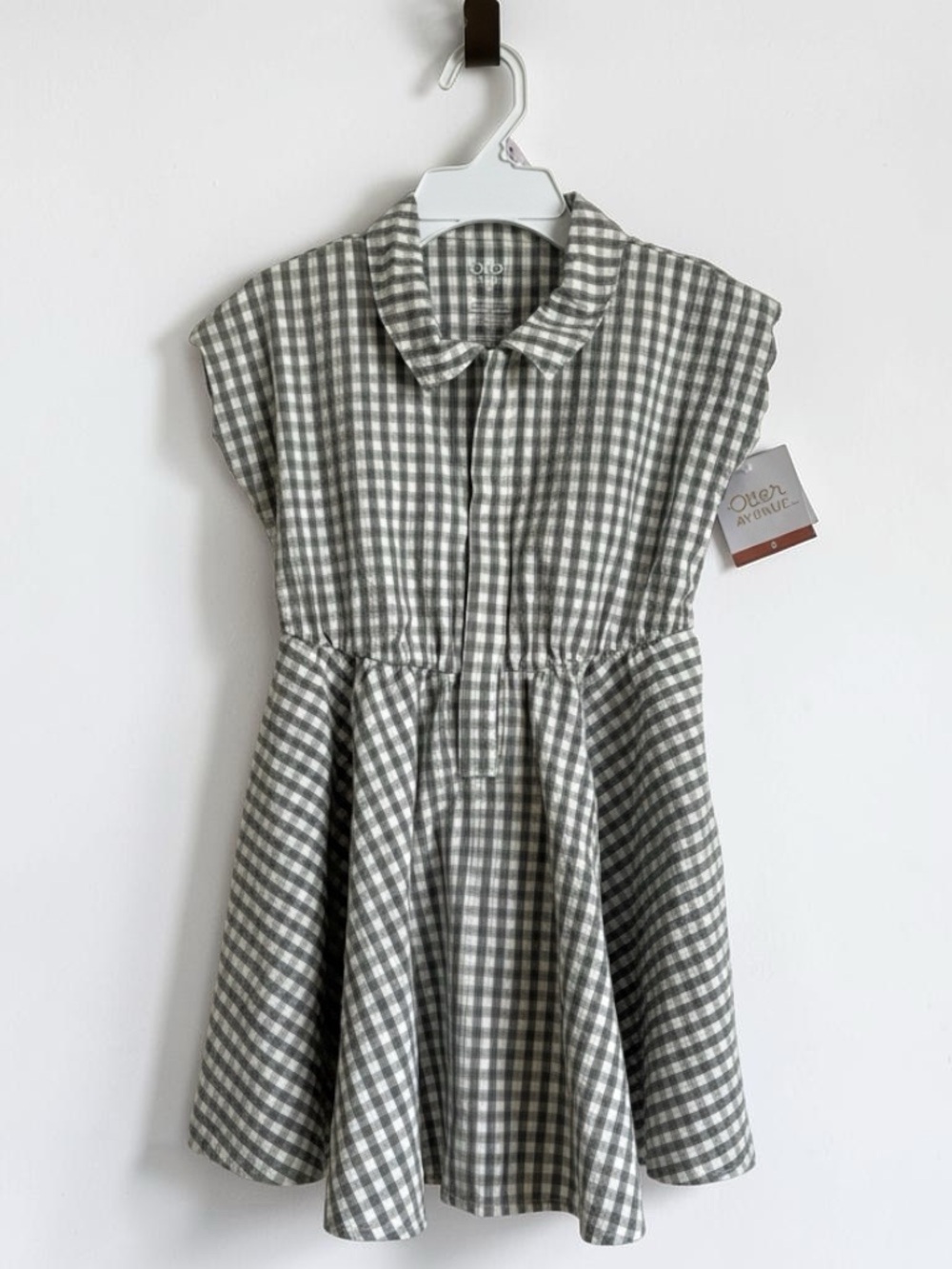 NWT Otter Avenue Gingham Scalloped Twirl Dress Size 6 New With Tags